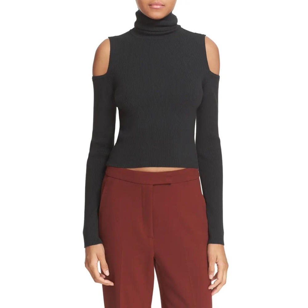 A.L.C. Cold Shoulder Ribbed Turtleneck
